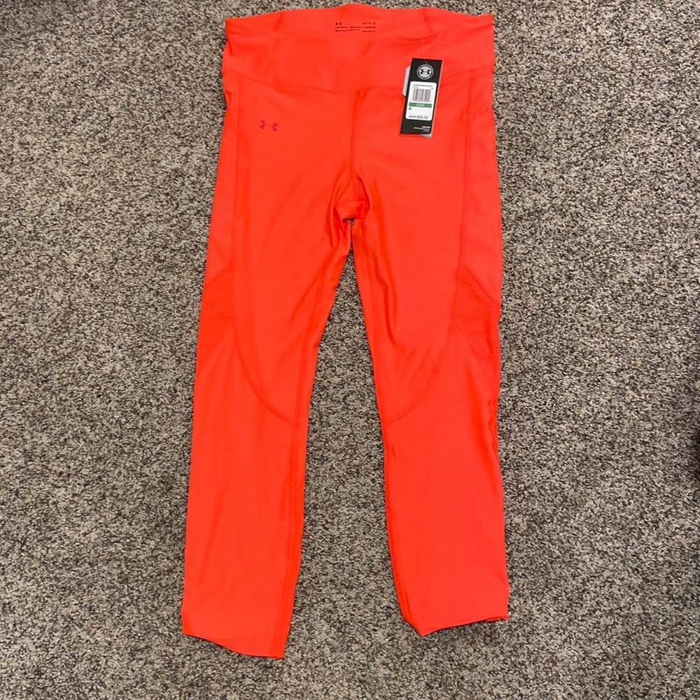 Under Armour Compression High Rise Ankle Crop Stash Pocket Leggings Size Large